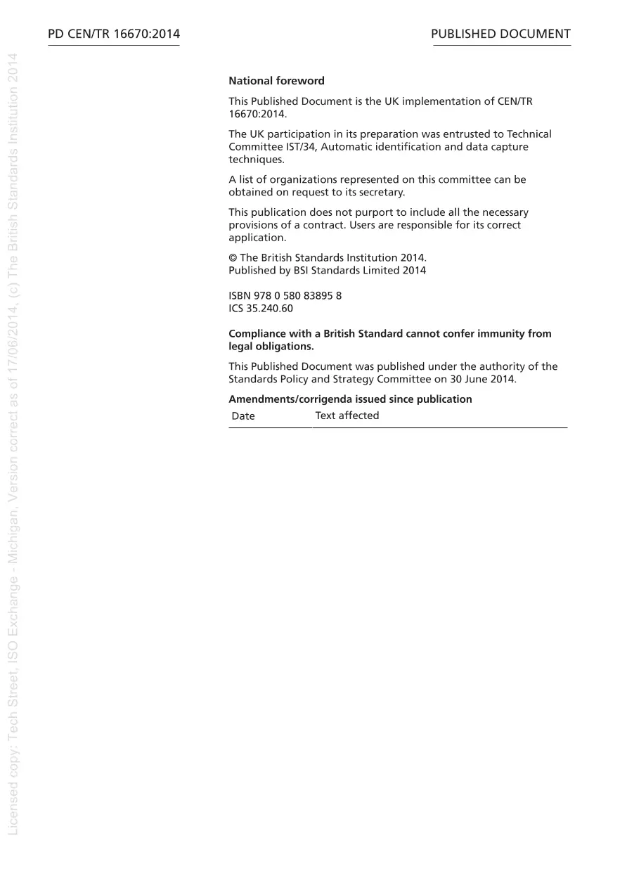 BS PD CEN/TR 16670:2014 BS PD CEN/TR 16670:2014 pdf