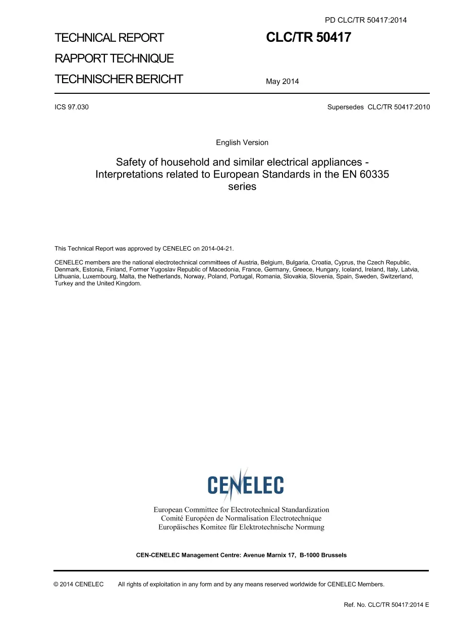 BS PD CLC/TR 50417:2014 pdf