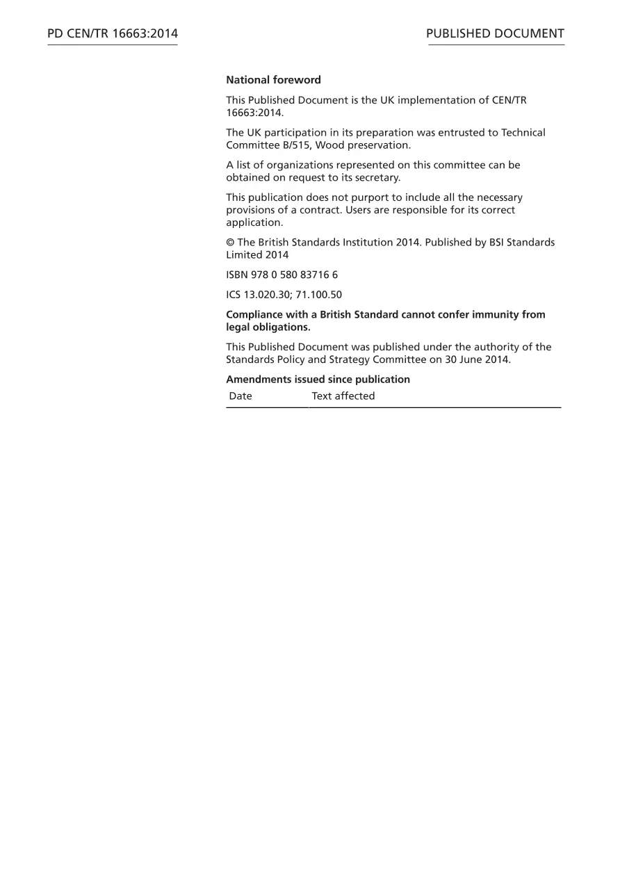 BS PD CEN/TR 16663:2014 BS PD CEN/TR 16663:2014 pdf