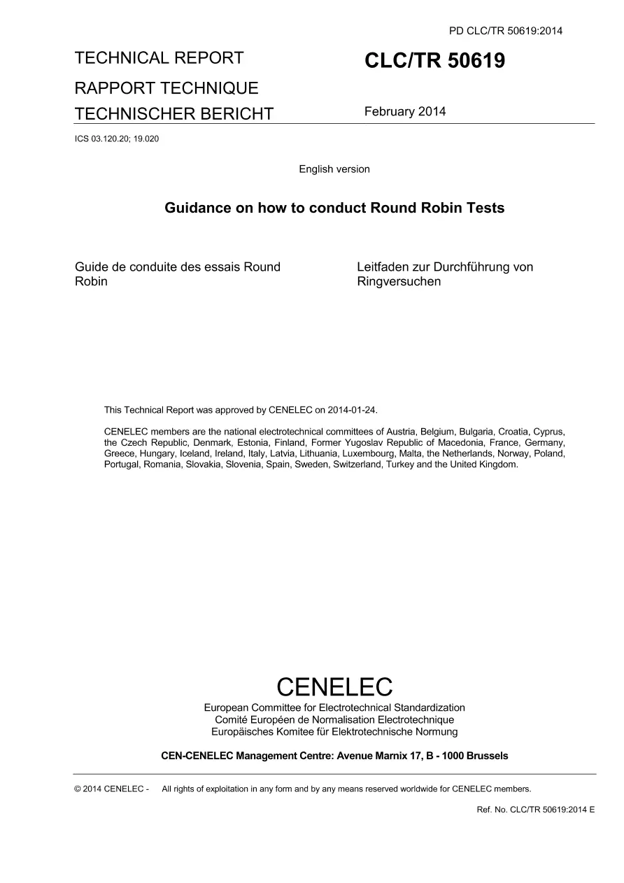 BS PD CLC/TR 50619:2014 BS PD CLC/TR 50619:2014 pdf