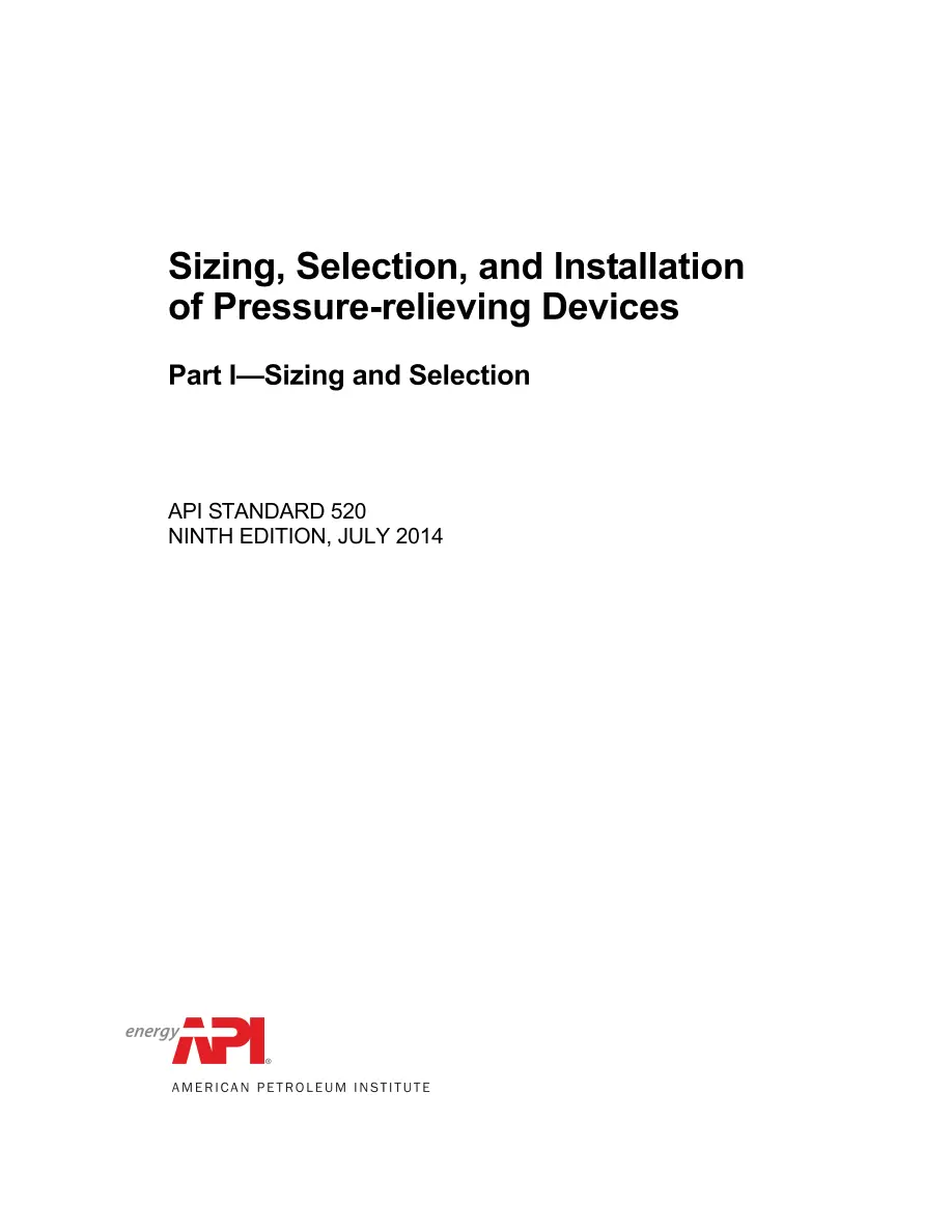 API Std 520, Part 1 API Std 520, Part 1 pdf