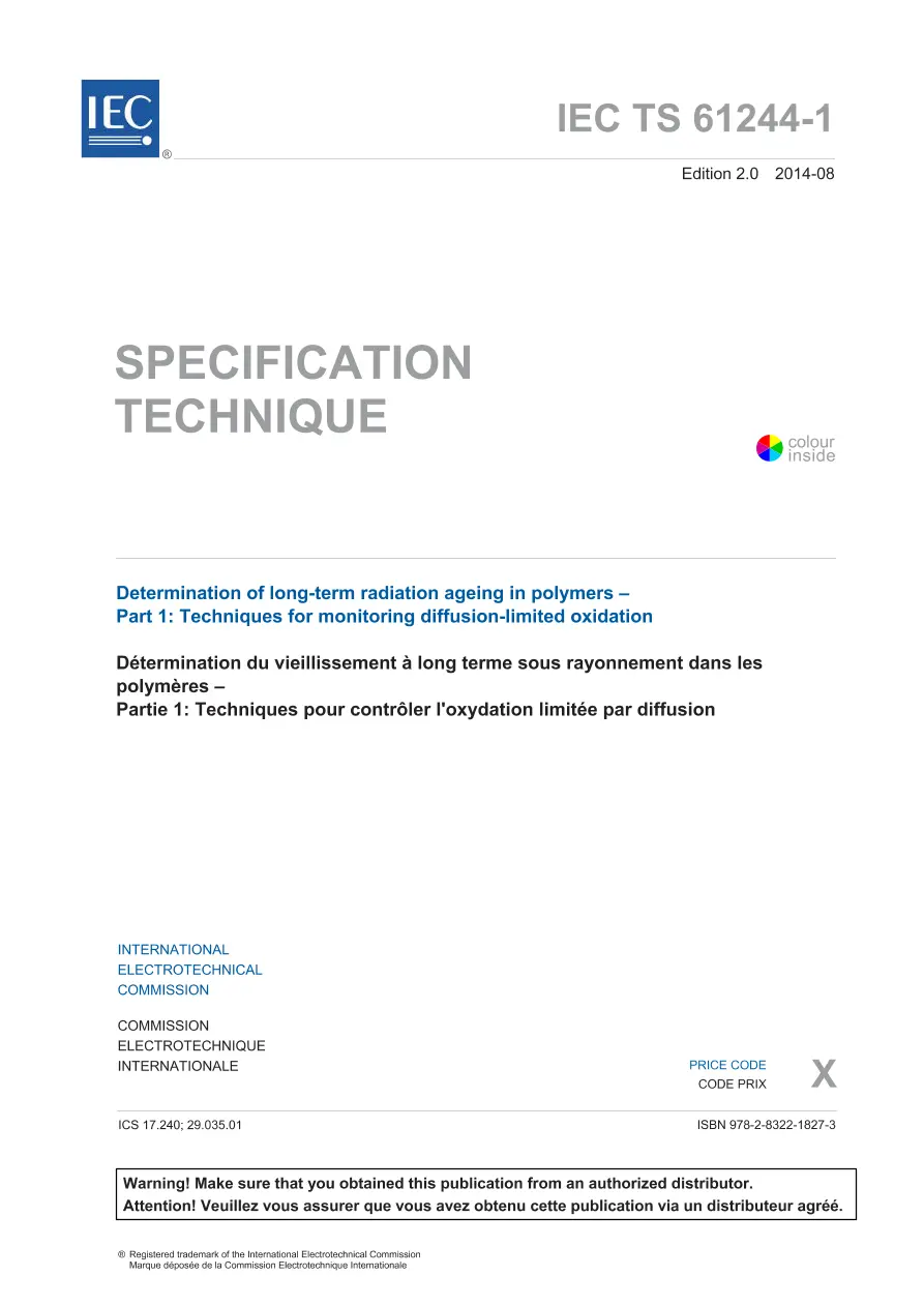 BS PD IEC/TS 61244-1:2014 pdf