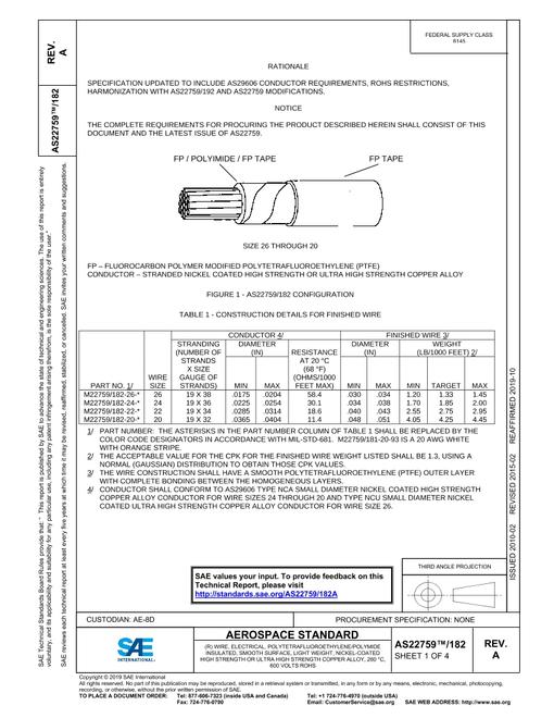 SAE AS22759/182A SAE AS22759/182A pdf