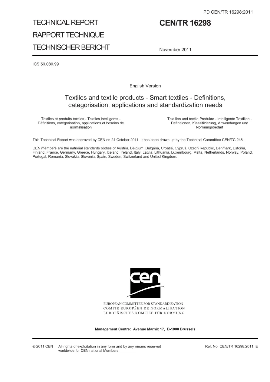 BS PD CEN/TR 16298:2011 BS PD CEN/TR 16298:2011 pdf