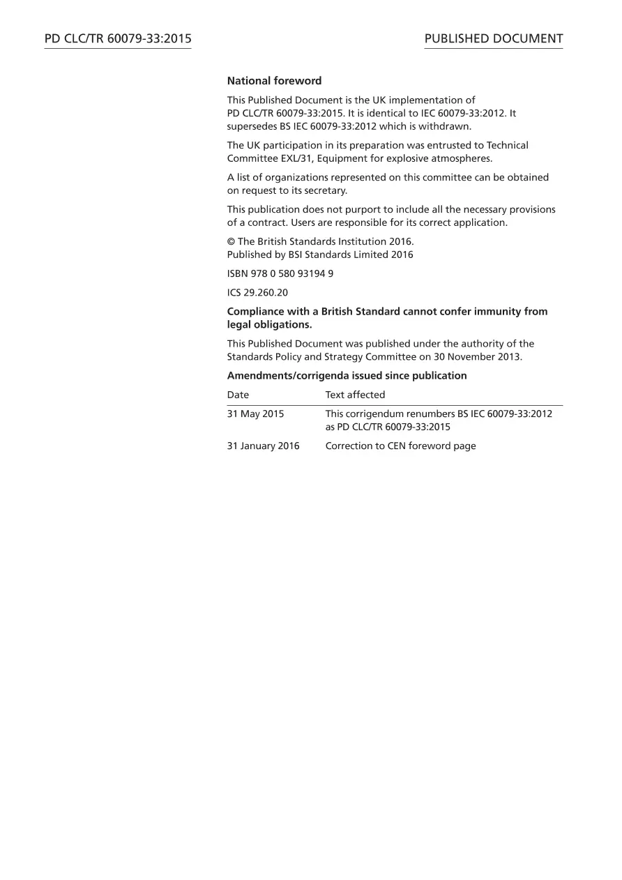 BS PD CLC/TR 60079-33:2015 BS PD CLC/TR 60079-33:2015 pdf