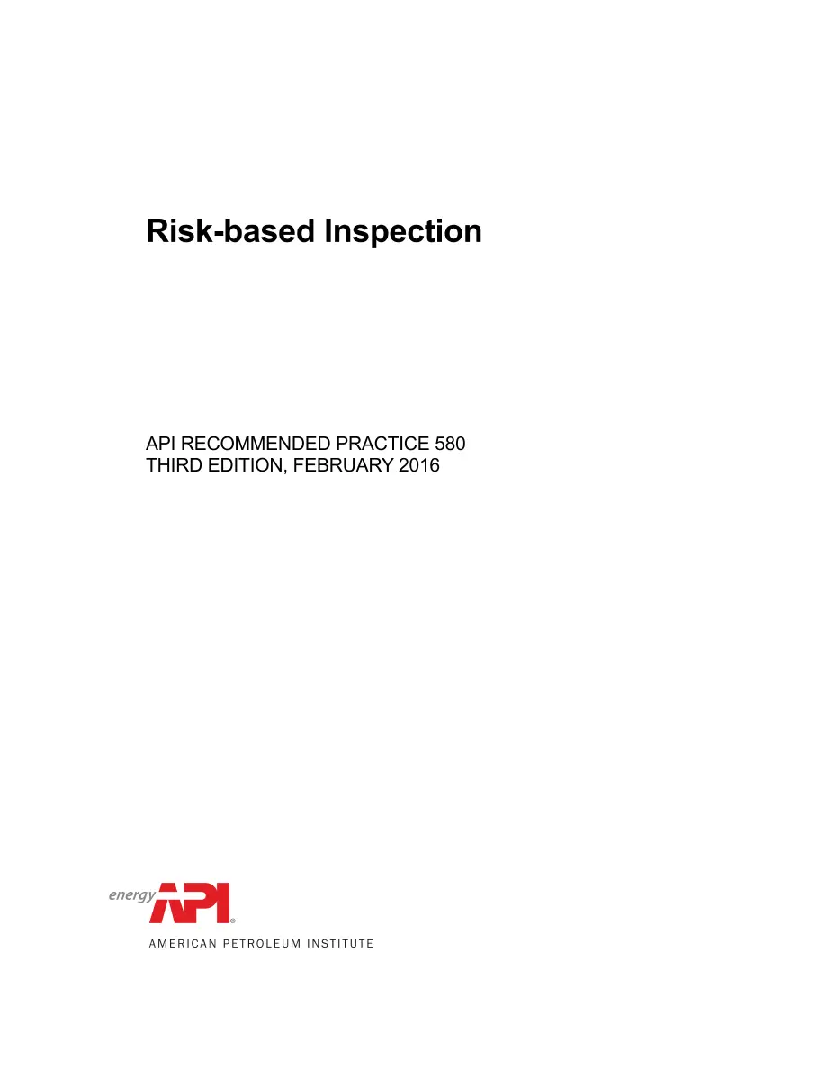 API RP 580 API RP 580 pdf