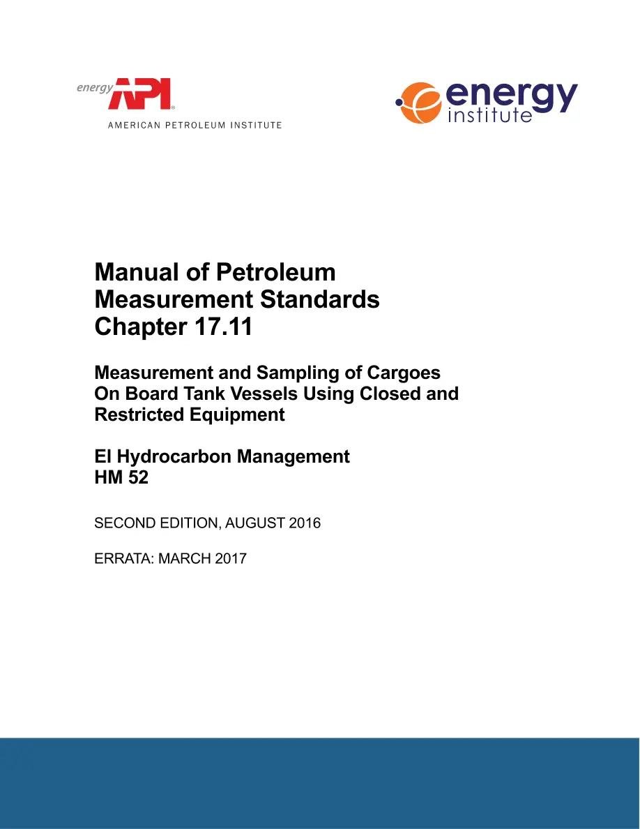 API MPMS Chapter 17.11 / EI HM 52 API MPMS Chapter 17.11 / EI HM 52 pdf
