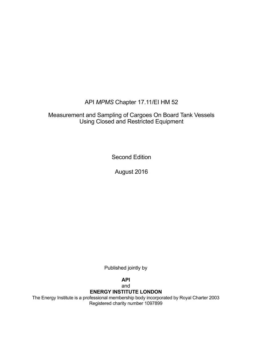 API MPMS Chapter 17.11 / EI HM 52 API MPMS Chapter 17.11 / EI HM 52 pdf