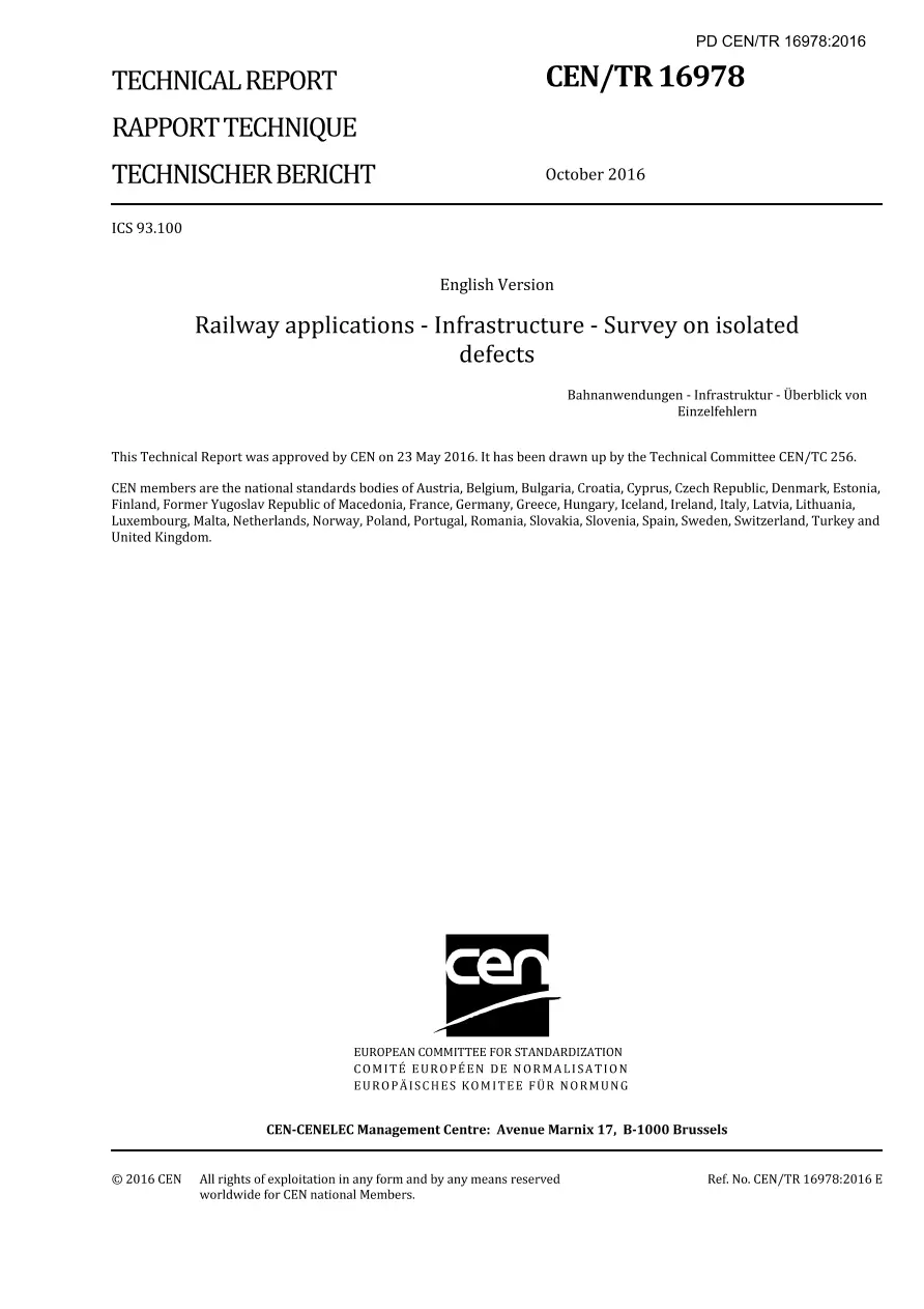 BS PD CEN/TR 16978:2016 BS PD CEN/TR 16978:2016 pdf