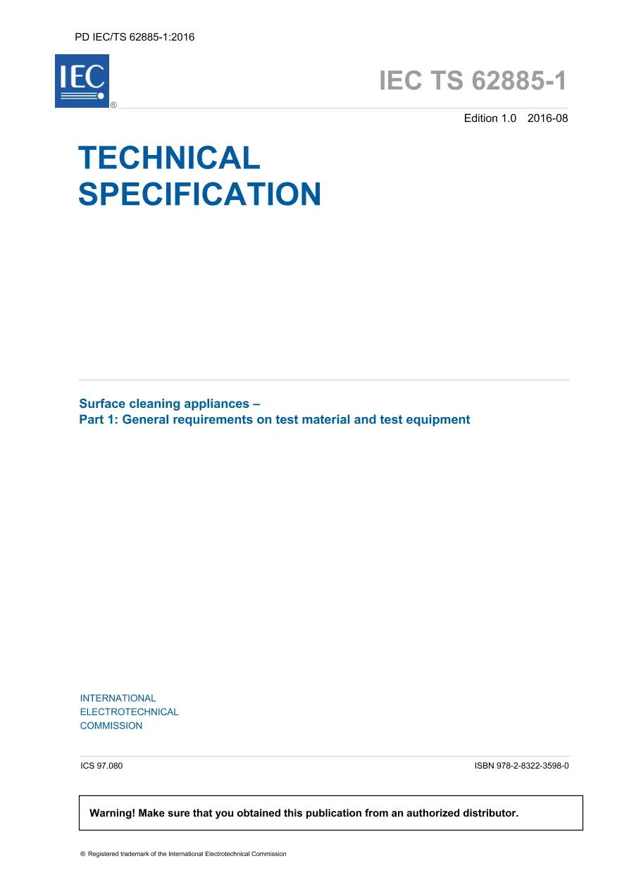 BS PD IEC/TS 62885-1:2016 BS PD IEC/TS 62885-1:2016 pdf