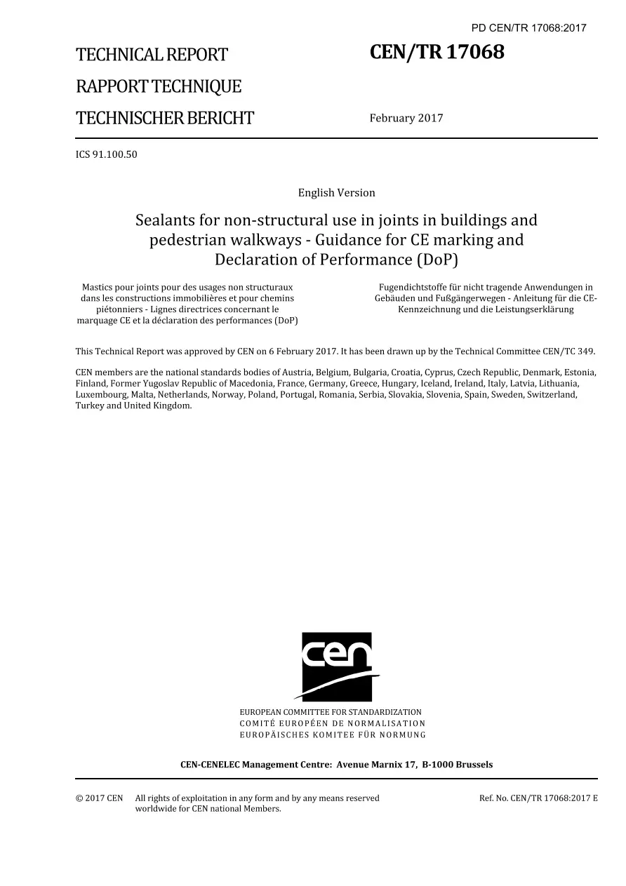 BS PD CEN/TR 17068:2017 BS PD CEN/TR 17068:2017 pdf