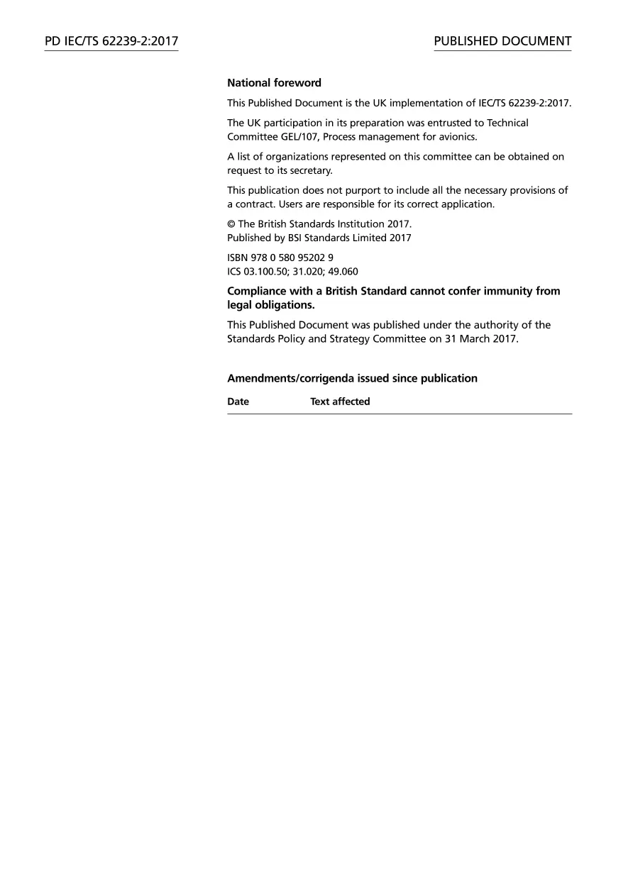 BS PD IEC/TS 62239-2:2017 BS PD IEC/TS 62239-2:2017 pdf