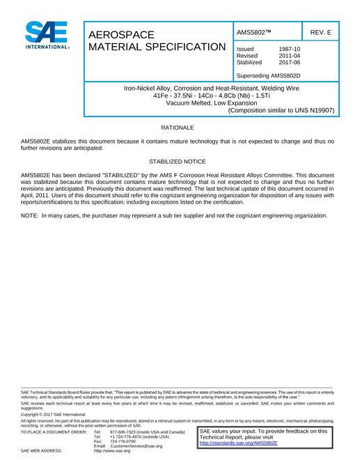 SAE AMS5802E pdf