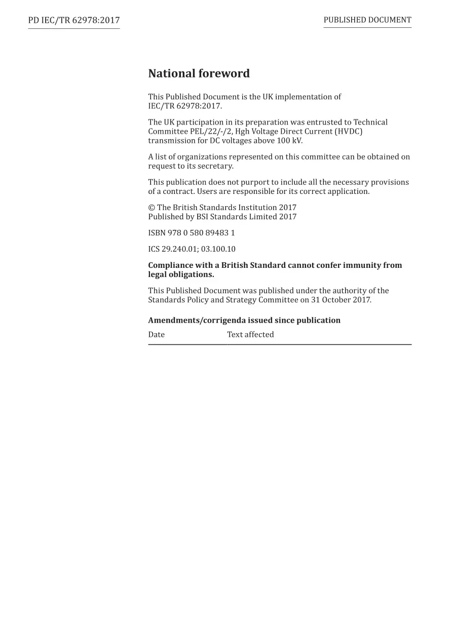 BS PD IEC/TR 62978:2017 BS PD IEC/TR 62978:2017 pdf