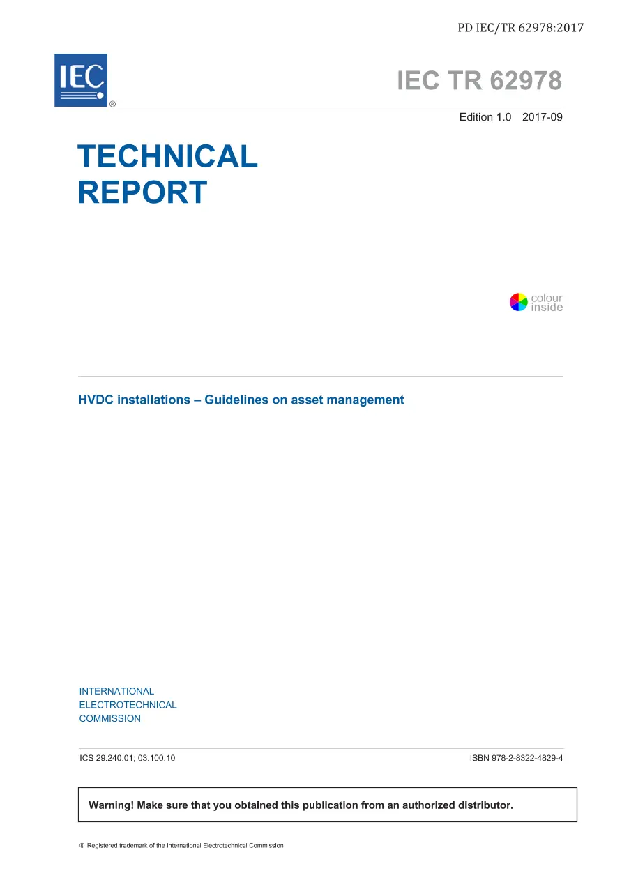 BS PD IEC/TR 62978:2017 BS PD IEC/TR 62978:2017 pdf