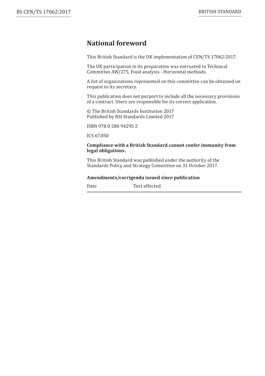 BS CEN/TS 17062:2017 BS CEN/TS 17062:2017 pdf