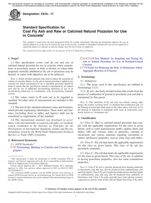ASTM C618-17 ASTM C618-17 pdf