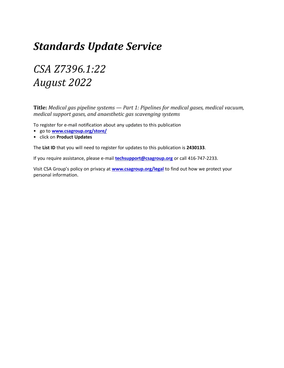 CSA Z7396.1:22 CSA Z7396.1:22 pdf