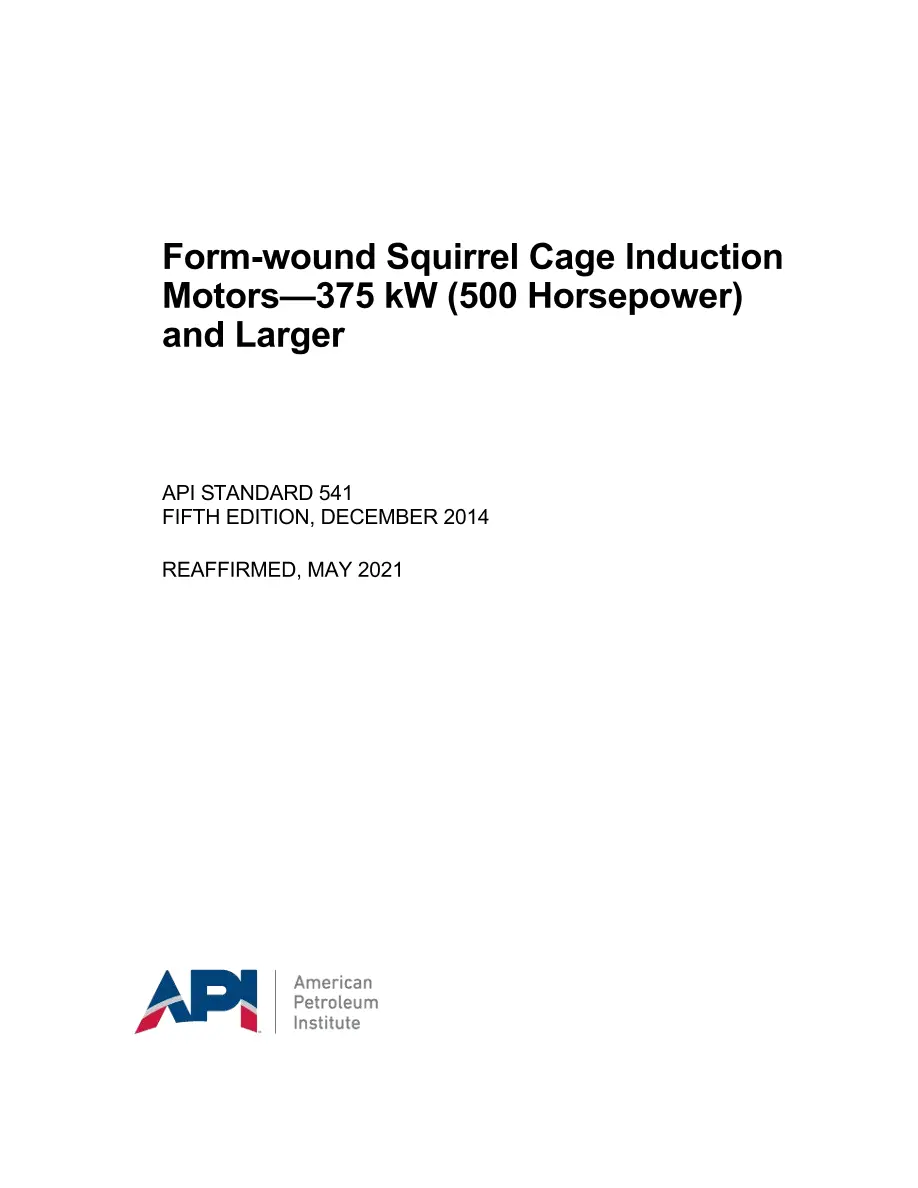 API Std 541 (R2021) API Std 541 (R2021) pdf