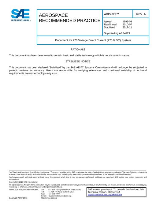 SAE ARP4729A pdf