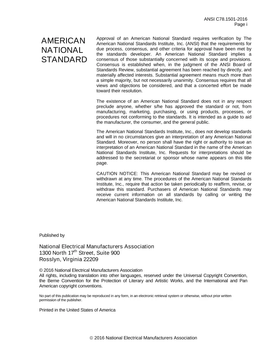 ANSI C78.1501-2016 ANSI C78.1501-2016 pdf