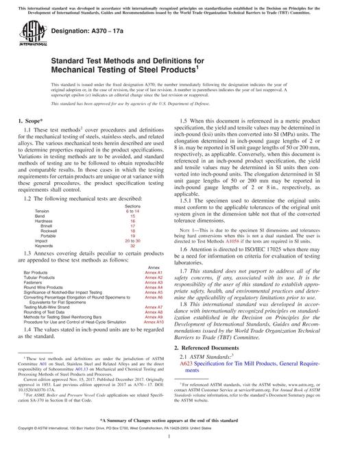 ASTM A370-17a ASTM A370-17a pdf