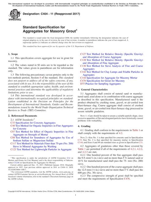 ASTM C404-11(2017) ASTM C404-11(2017) pdf