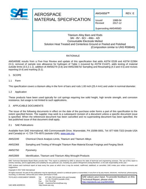 SAE AMS4958E SAE AMS4958E pdf