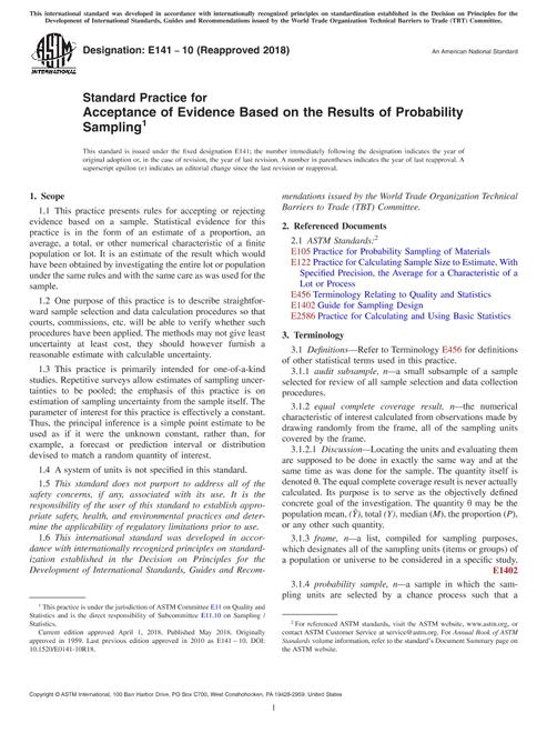ASTM E141-10(2018) pdf