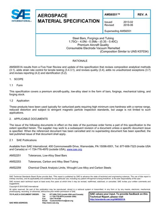 SAE AMS6551A pdf