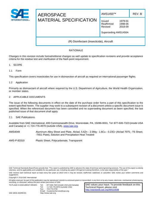 SAE AMS1450B pdf