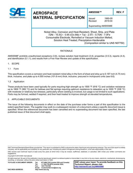 SAE AMS5598F SAE AMS5598F pdf