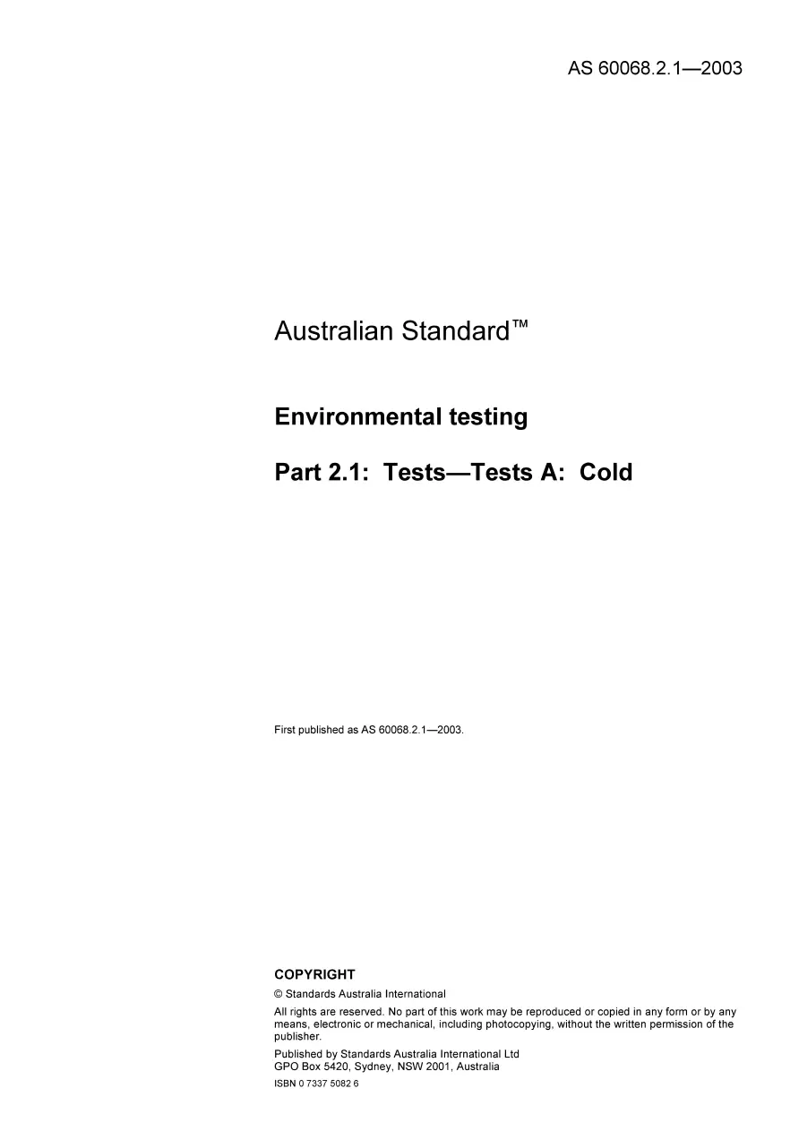 AS 60068.2.1-2003 pdf