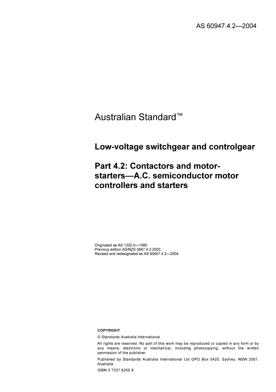 AS 60947.4.2-2004 pdf