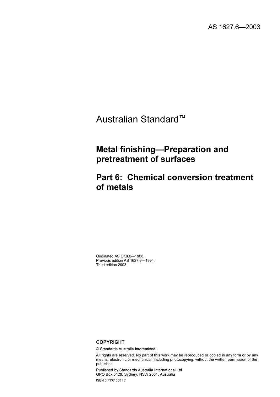 AS 1627.6-2003 AS 1627.6-2003 pdf