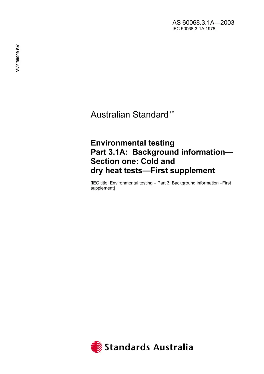 AS 60068.3.1A-2003 pdf