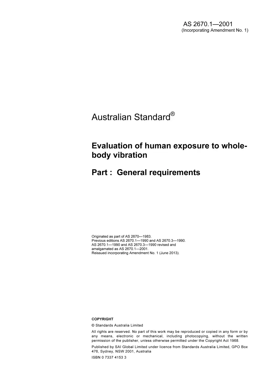 AS 2670.1-2001 AS 2670.1-2001 pdf