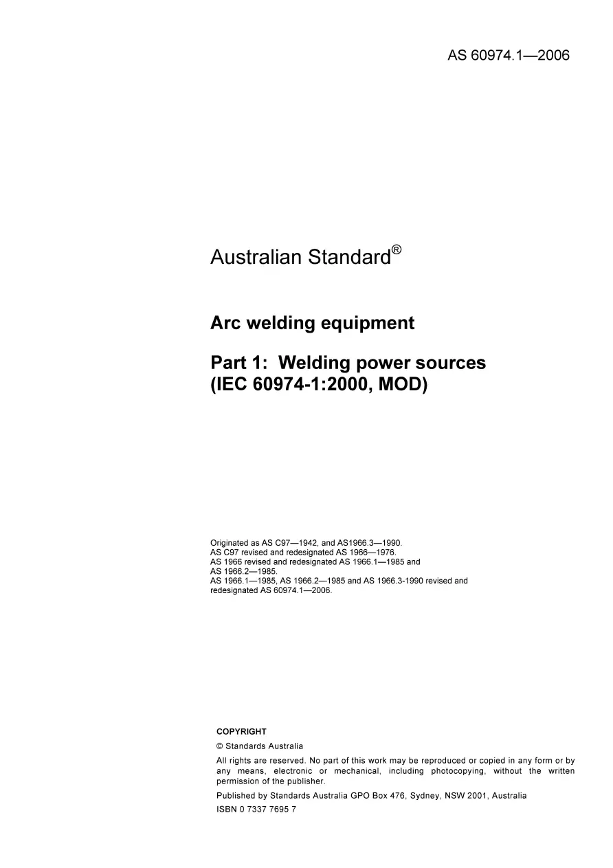 AS 60974.1-2006 pdf
