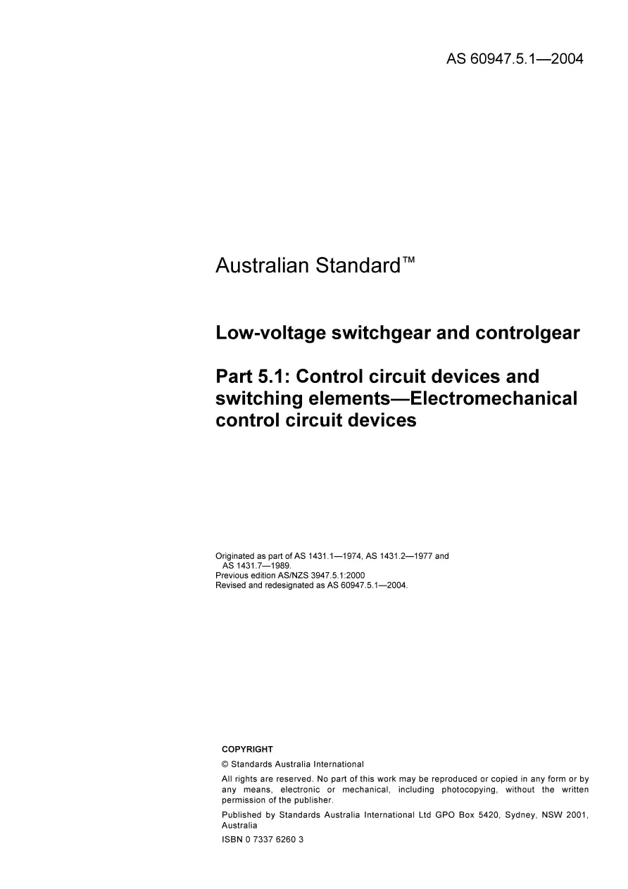 AS 60947.5.1-2004 AS 60947.5.1-2004 pdf