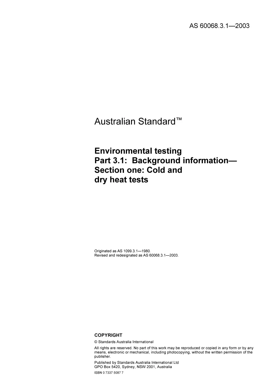 AS 60068.3.1-2003 pdf