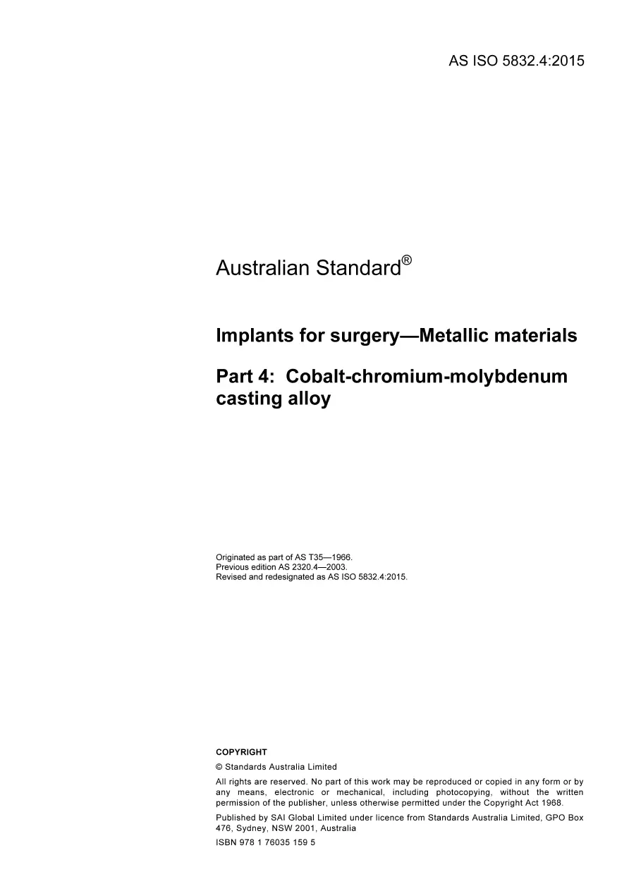 AS ISO 5832.4:2015 pdf