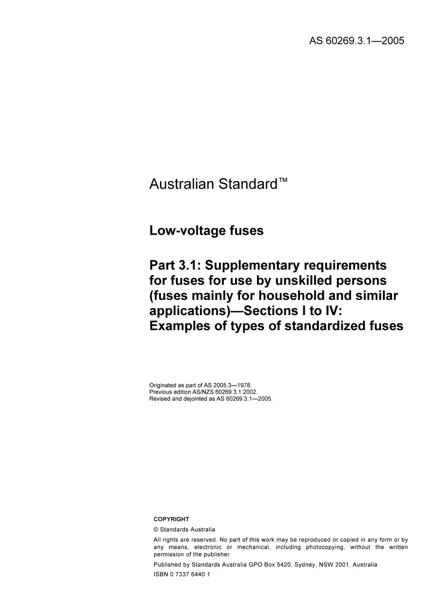 AS 60269.3.1-2005 AS 60269.3.1-2005 pdf