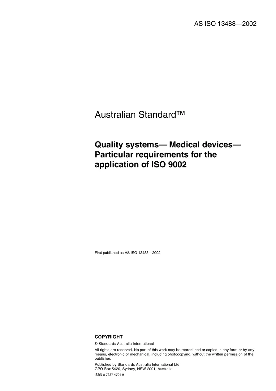 AS ISO 13488-2002 AS ISO 13488-2002 pdf