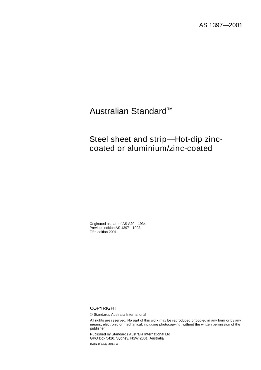 AS 1397-2001 AS 1397-2001 pdf