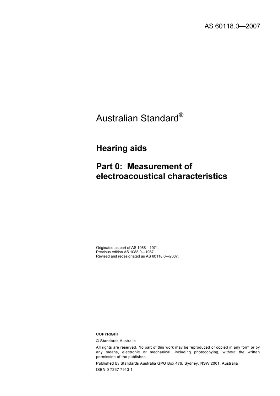 AS 60118.0-2007 AS 60118.0-2007 pdf