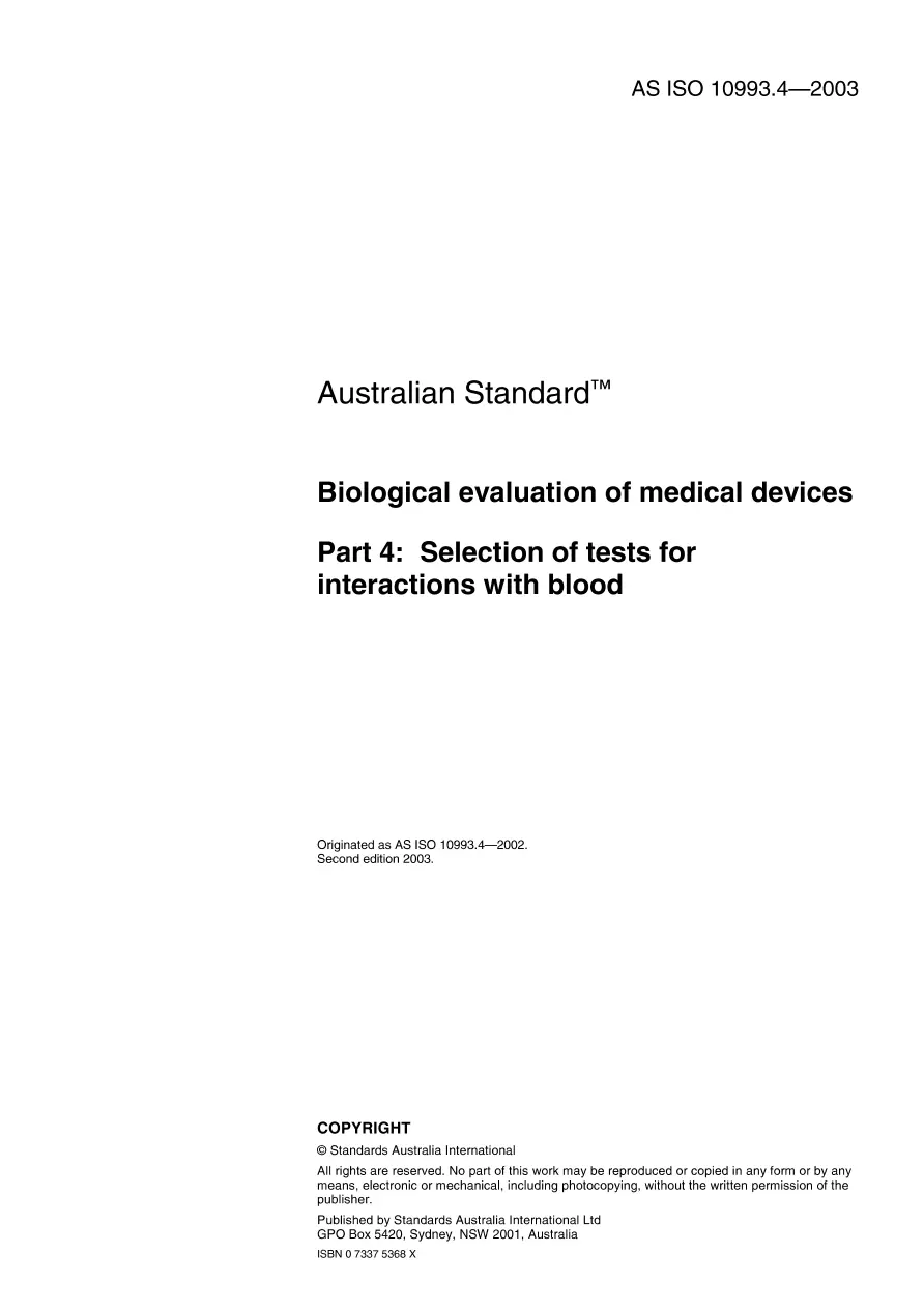 AS ISO 10993.4-2003 AS ISO 10993.4-2003 pdf