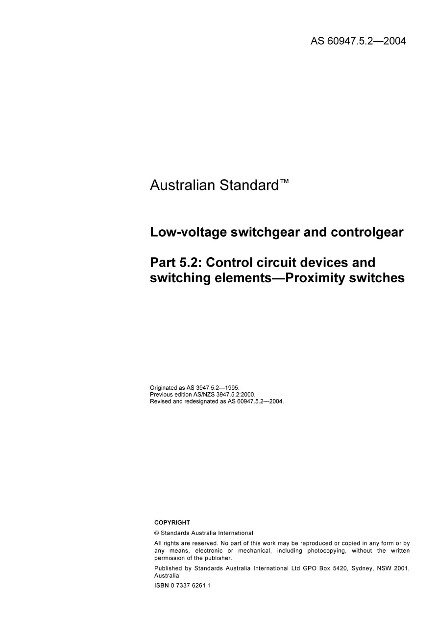 AS 60947.5.2-2004 AS 60947.5.2-2004 pdf