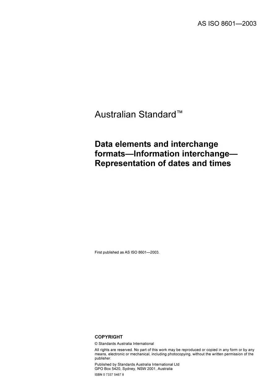 AS ISO 8601-2003 AS ISO 8601-2003 pdf