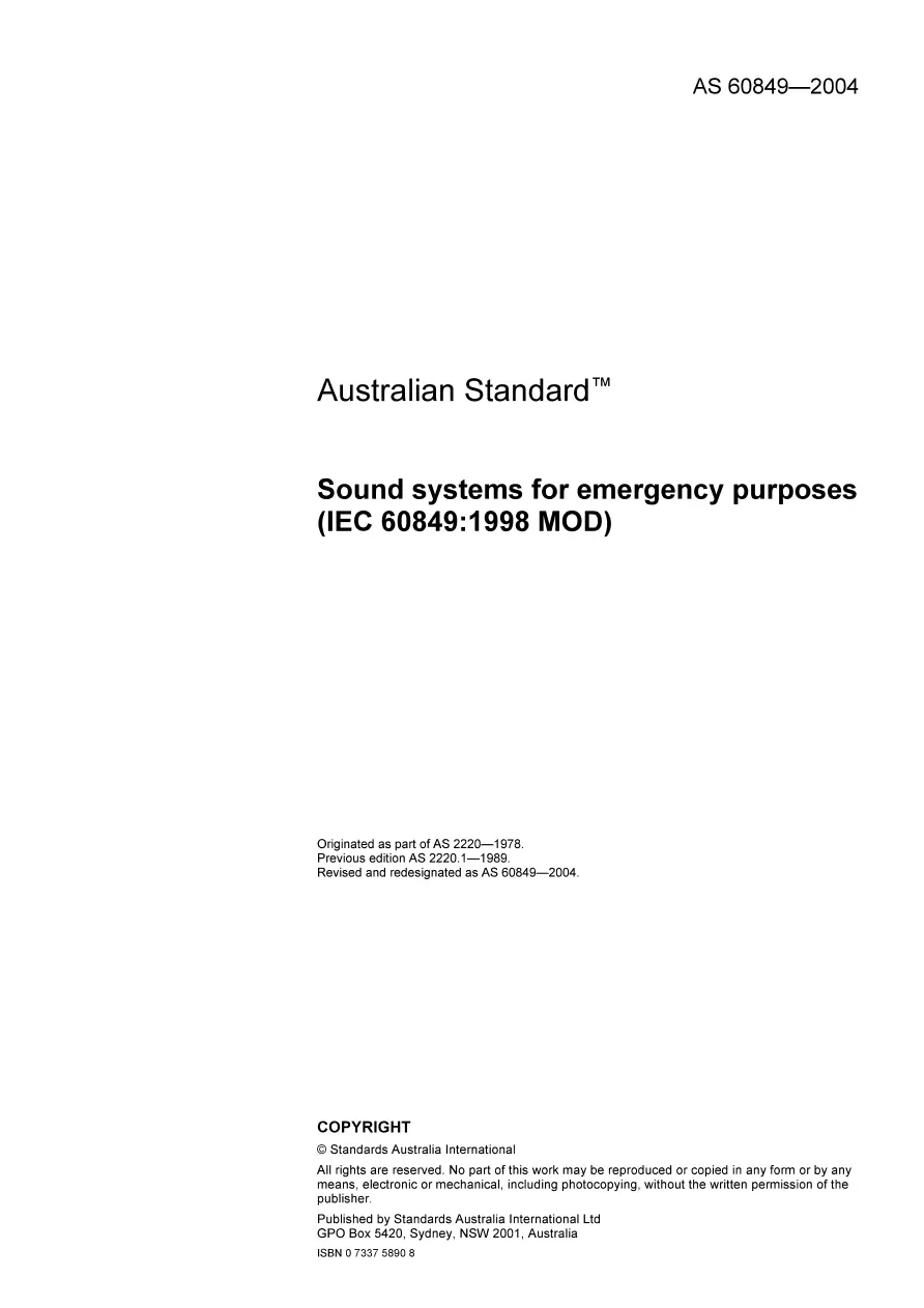 AS 60849-2004 AS 60849-2004 pdf