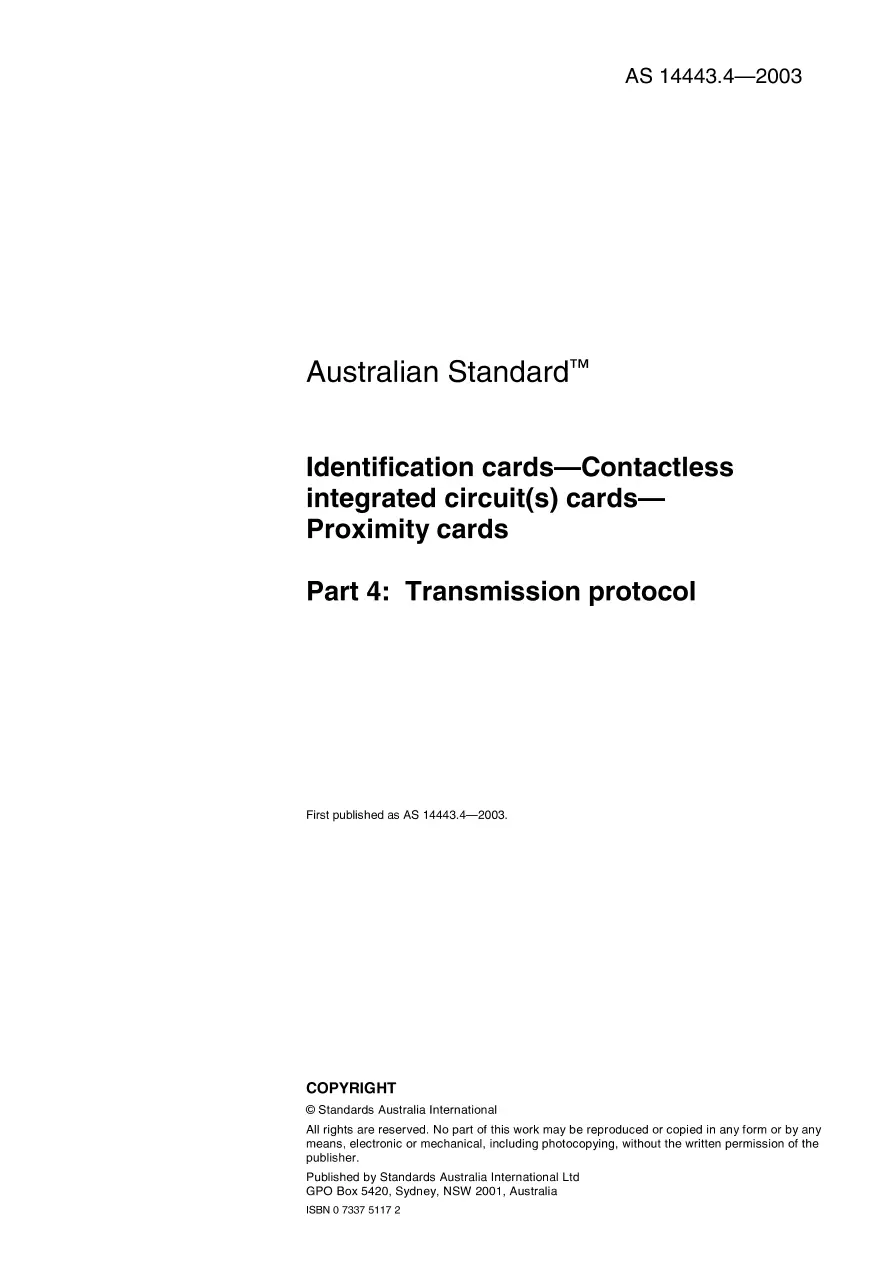 AS 14443.4-2003 AS 14443.4-2003 pdf